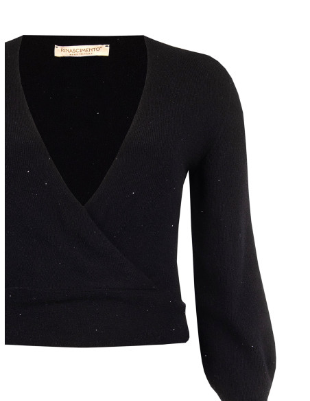 Curvytrui met gekruiste V-hals en micro-pailletten van Rinascimento Curvy