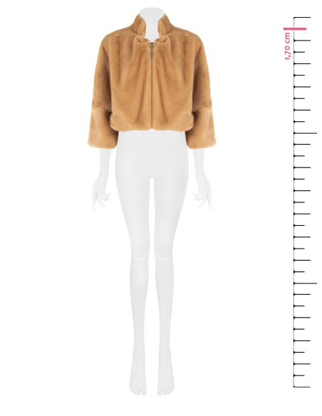 Cropped jas van imitatiebont met ritssluiting Rinascimento