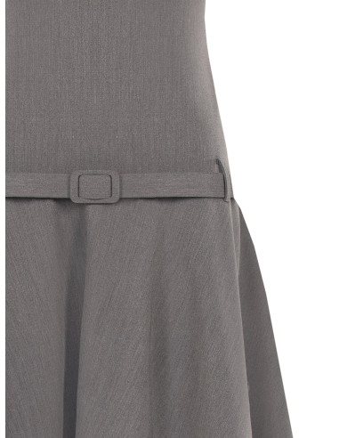 Korte jurk met lage taille van viscosemix en bijpassende stevige riem Rinascimento