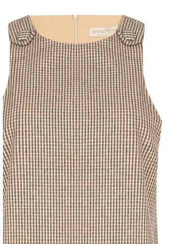 Korte trapeziumjurk met kleine ruitjes Rinascimento
