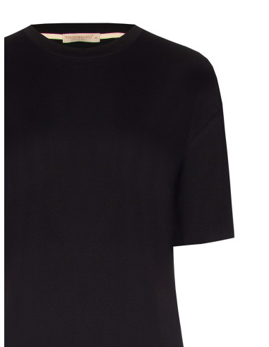 Lange katoenen T-shirtjurk met kanten zoom Rinascimento