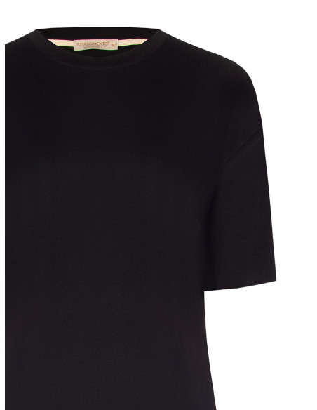 Lange katoenen T-shirtjurk met kanten zoom Rinascimento
