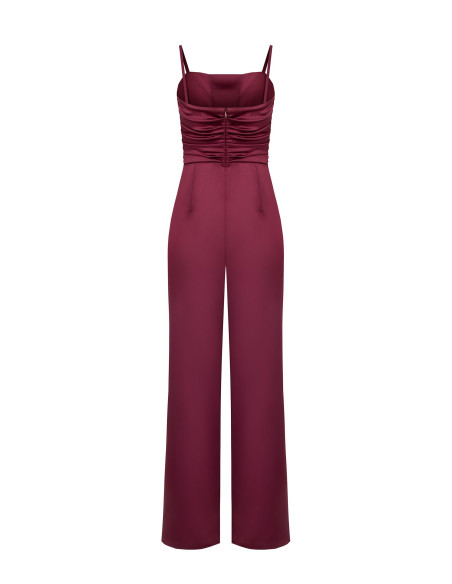 Jumpsuit van satijn met gerimpeld lijfje Rinascimento