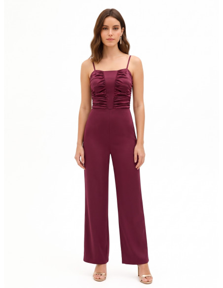 Jumpsuit van satijn met gerimpeld lijfje Rinascimento