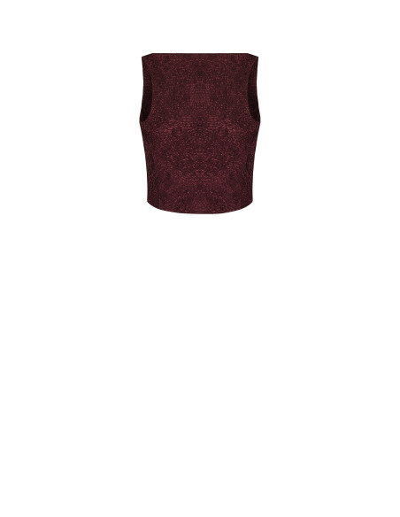 Cropped bustiertop van kant van jacquard met reliëf en lurex Rinascimento