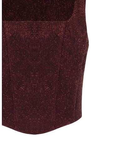 Cropped bustiertop van kant van jacquard met reliëf en lurex Rinascimento
