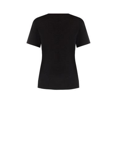 Regular T-shirt van katoen met volant en sieradendetail Rinascimento