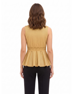 Peplumtop van lurex met glittereffect en V-hals Rinascimento 2