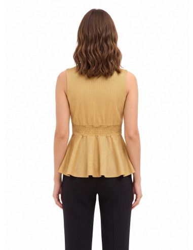 Peplumtop van lurex met glittereffect en V-hals Rinascimento