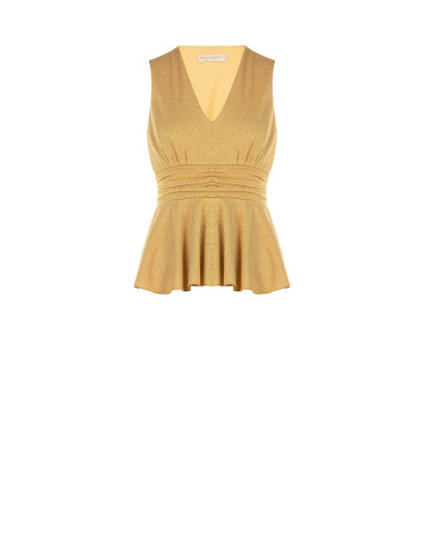 Peplumtop van lurex met glittereffect en V-hals Rinascimento