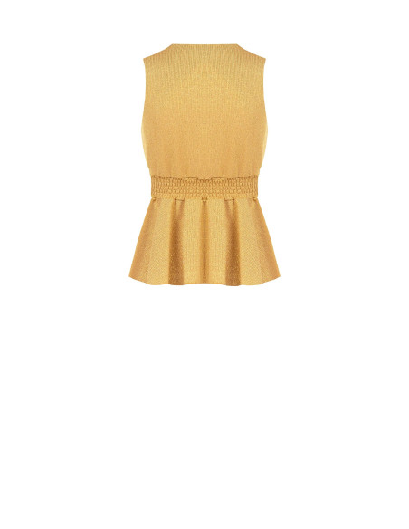 Peplumtop van lurex met glittereffect en V-hals Rinascimento