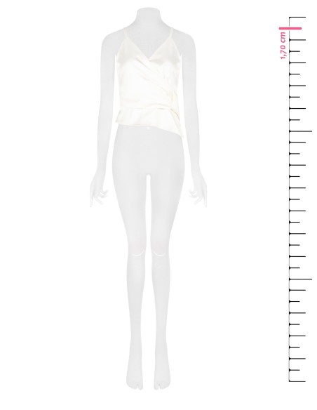Satijnen crop top met gekruiste V-hals en strik aan één kant Rinascimento