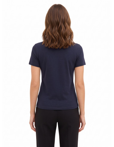 T-shirt regular fit van katoenmix met geborduurd logo Rinascimento