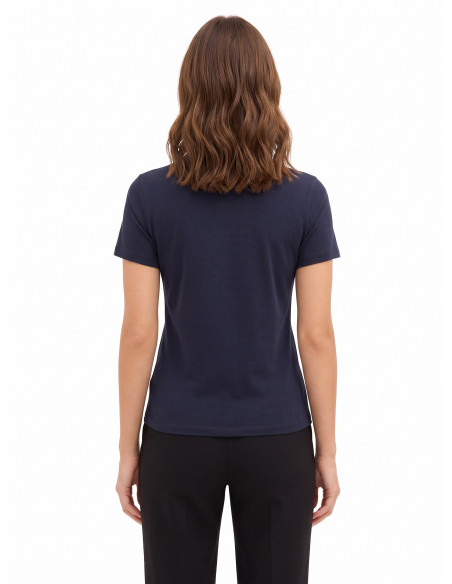 T-shirt regular fit van katoenmix met geborduurd logo Rinascimento