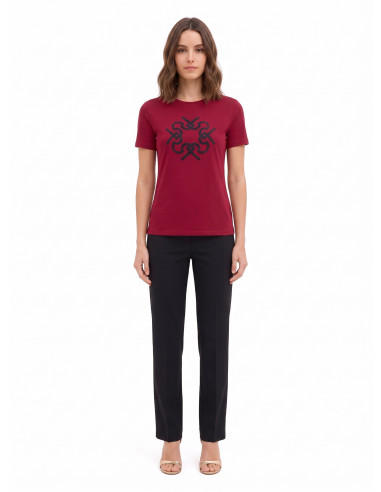 Regular T-shirt van katoen met reliëflogo Rinascimento