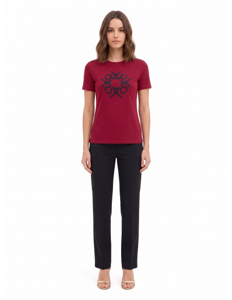 Regular T-shirt van katoen met reliëflogo Rinascimento