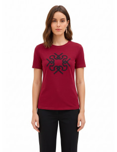 Regular T-shirt van katoen met reliëflogo Rinascimento