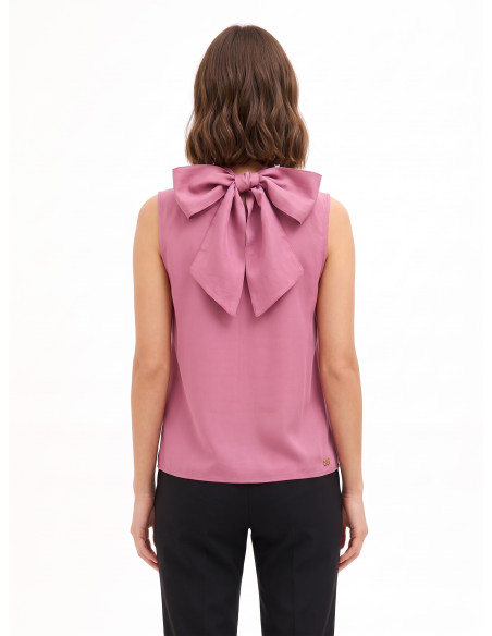 Vloeiende blouse van lyocellmix met strik aan de achterkant Rinascimento