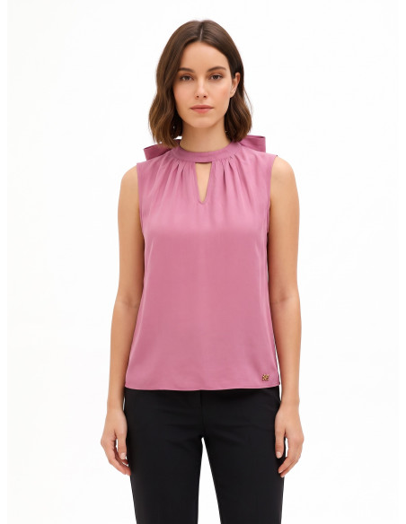 Vloeiende blouse van lyocellmix met strik aan de achterkant Rinascimento