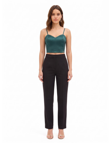 Bustier-croptop van satijn met baleinen Rinascimento