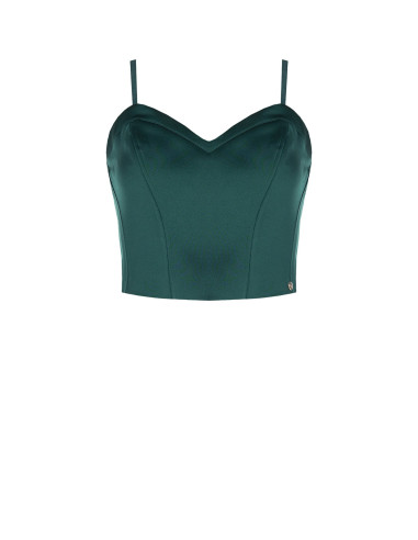 Bustier-croptop van satijn met baleinen Rinascimento