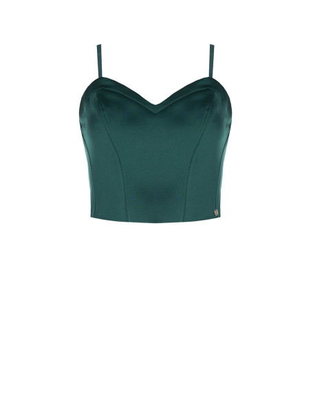 Bustier-croptop van satijn met baleinen Rinascimento