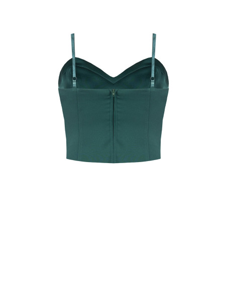 Bustier-croptop van satijn met baleinen Rinascimento