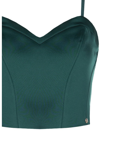 Bustier-croptop van satijn met baleinen Rinascimento