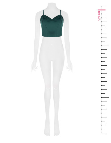 Bustier-croptop van satijn met baleinen Rinascimento