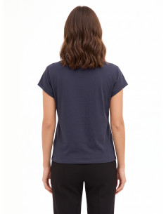 Regular T-shirt van katoenmix met de tekst ‘Dreamer’ in een fijne ketting Rinascimento 2