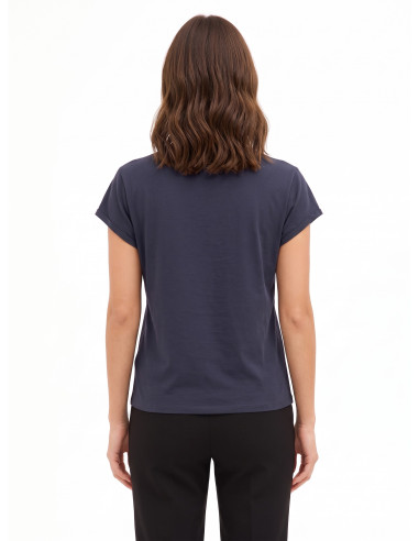 Regular T-shirt van katoenmix met de tekst ‘Dreamer’ in een fijne ketting Rinascimento