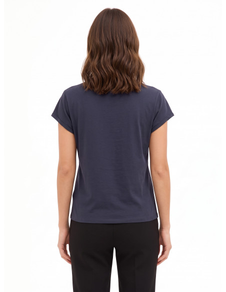 Regular T-shirt van katoenmix met de tekst ‘Dreamer’ in een fijne ketting Rinascimento