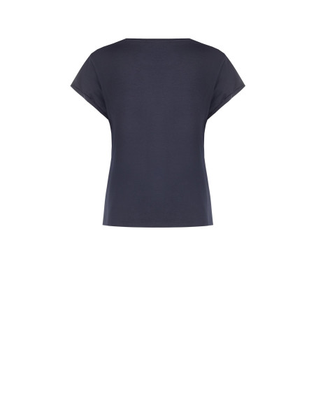 Regular T-shirt van katoenmix met de tekst ‘Dreamer’ in een fijne ketting Rinascimento