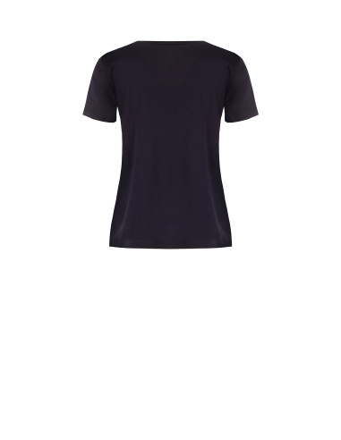 Regular T-shirt van katoenmix met geflockt RR-logomotief Rinascimento