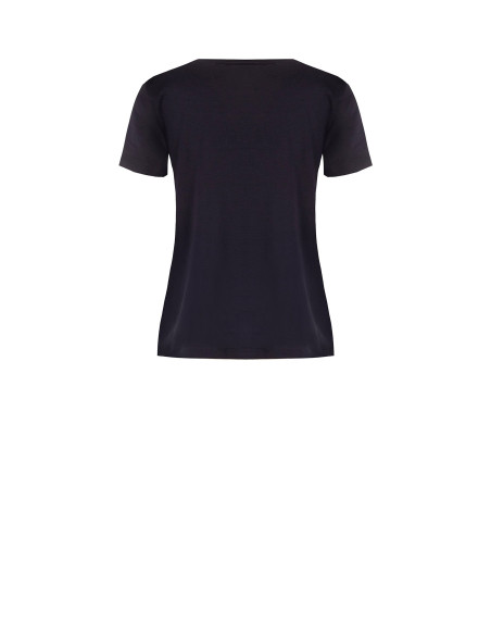 Regular T-shirt van katoenmix met geflockt RR-logomotief Rinascimento