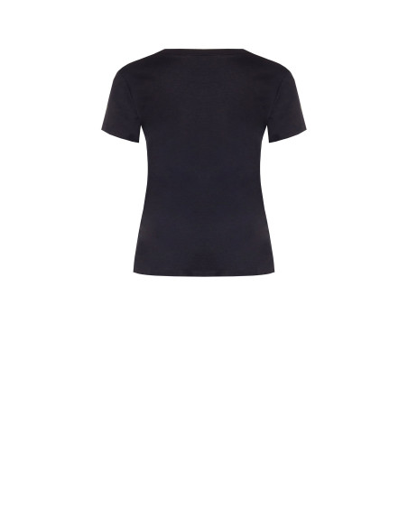 Regular T-shirt van katoenmix met geflockt RR-logomotief Rinascimento