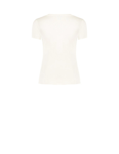 Regular T-shirt van katoenmix met sloganprint en strassversiering Rinascimento