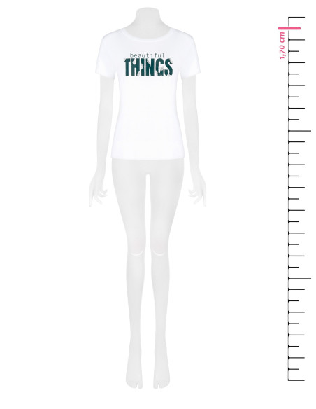 Regular T-shirt van een katoenmix met sloganprint en strass-steentjes Rinascimento