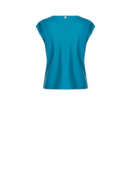 Vloeiende satijnen blouse met V-hals Rinascimento