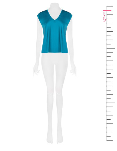 Vloeiende satijnen blouse met V-hals Rinascimento