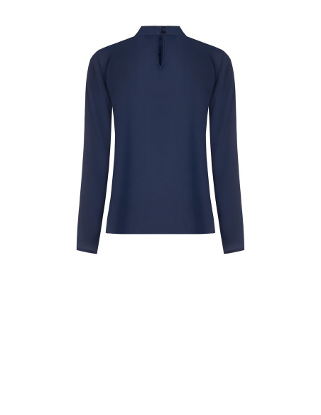 Vloeiende georgetteblouse met plooien aan de voorkant Rinascimento