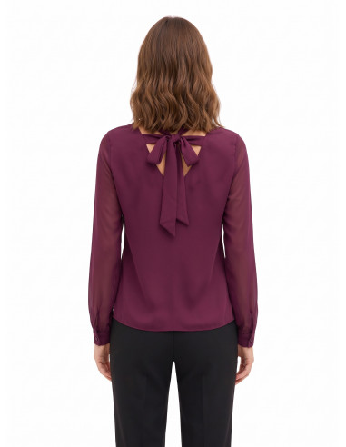 Vloeiende satijnen blouse met lange mouwen Rinascimento