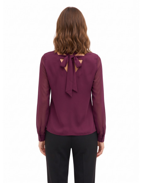 Vloeiende satijnen blouse met lange mouwen Rinascimento