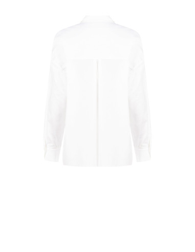 Oversized katoenen blouse met verborgen knopen en strasssteentjes Rinascimento