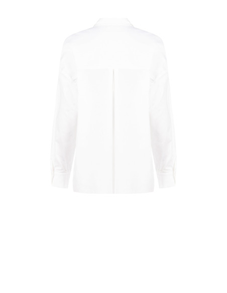Oversized katoenen blouse met verborgen knopen en strasssteentjes Rinascimento