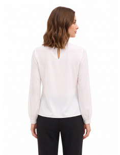 Georgette blouse met drapering en kettingdetail Rinascimento 2