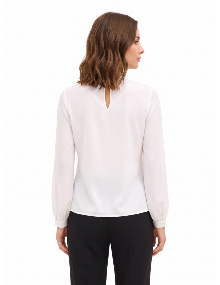 Georgette blouse met drapering en kettingdetail Rinascimento