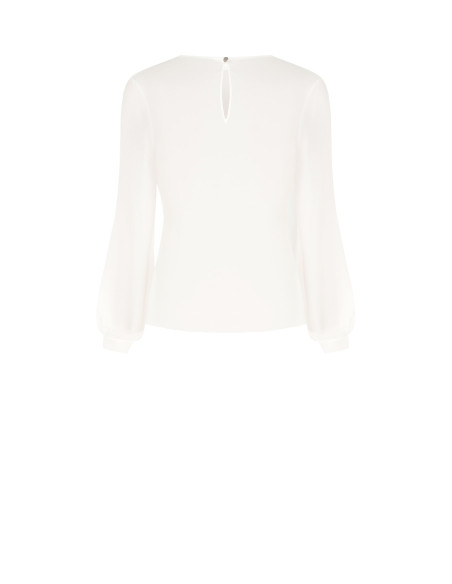 Georgette blouse met drapering en kettingdetail Rinascimento