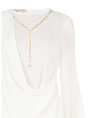 Georgette blouse met drapering en kettingdetail Rinascimento