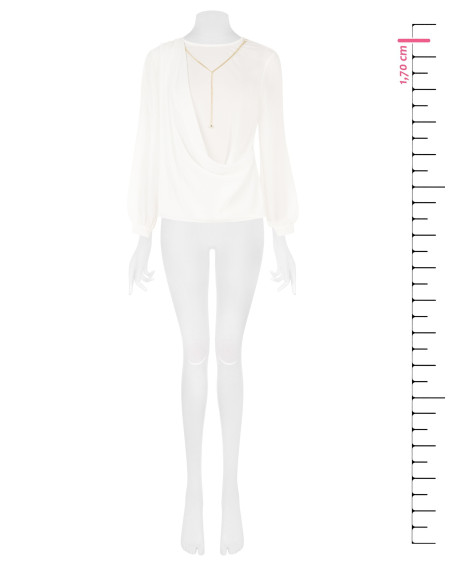 Georgette blouse met drapering en kettingdetail Rinascimento